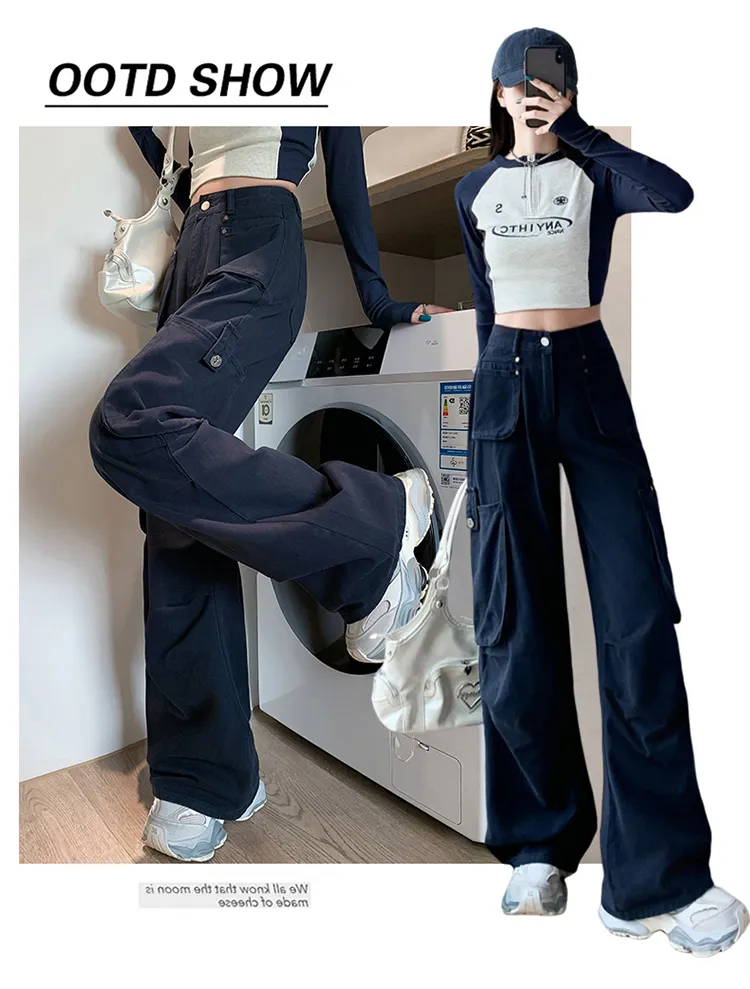Wide-Leg High-Rise Multi-Pocket Cargo Pants — Product details 7