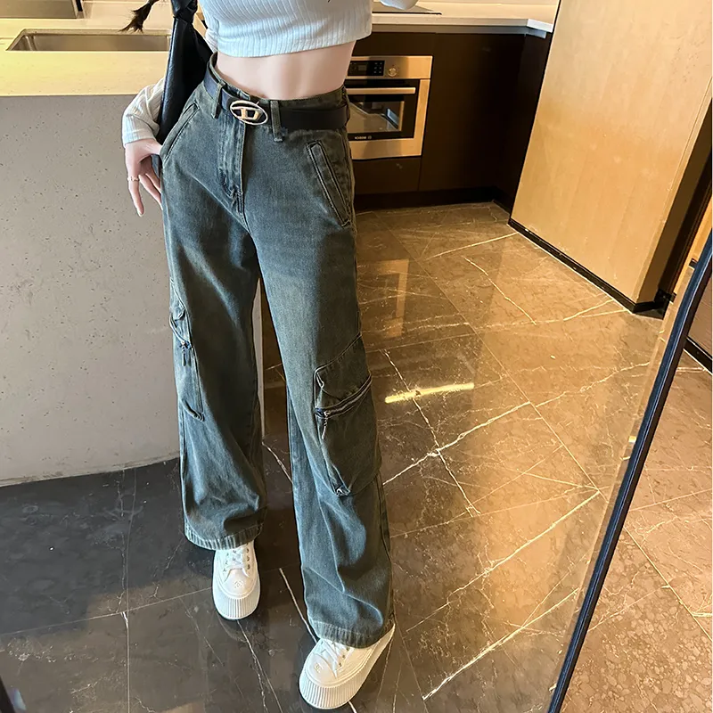 Wide-Leg High-Rise Multi-Pocket Jeans — Product details 2