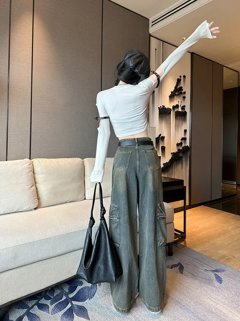 Wide-Leg High-Rise Multi-Pocket Jeans — Product details 6