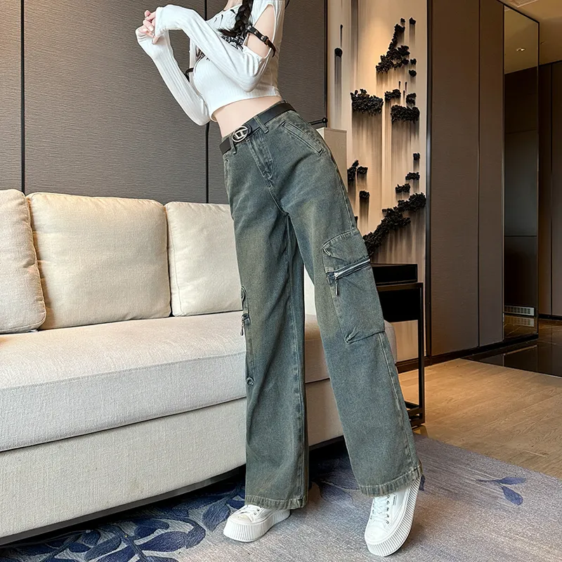 Wide-Leg High-Rise Multi-Pocket Jeans — Product details 8