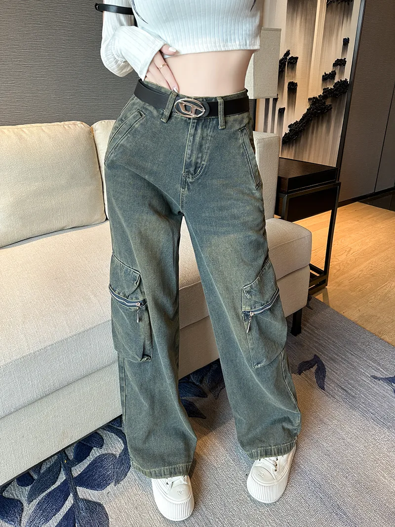 Wide-Leg High-Rise Multi-Pocket Jeans — Product details 10