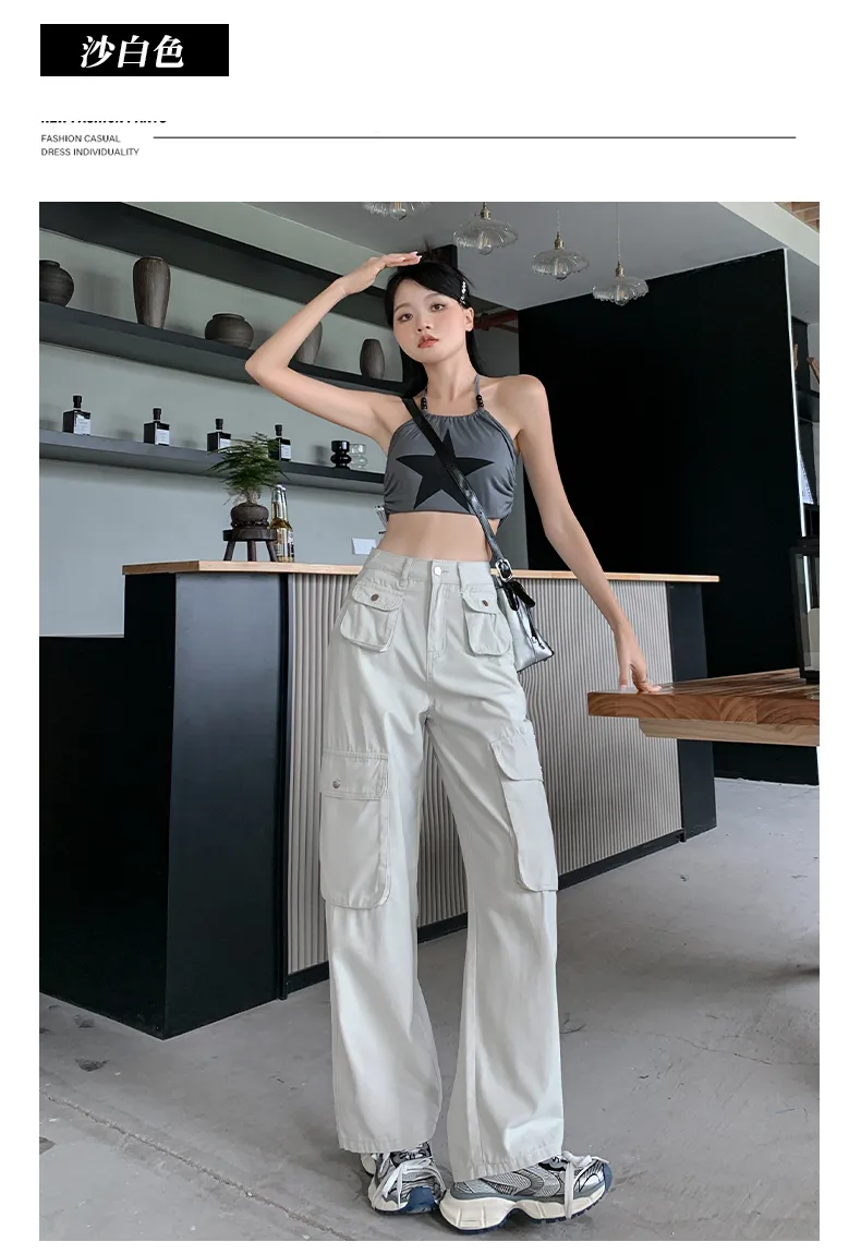 Wide-Leg Multi-Pocket Cargo Pants — Product details 7