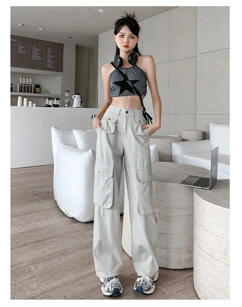 Wide-Leg Multi-Pocket Cargo Pants — Product details 11