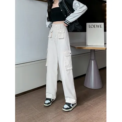 Wide-Leg High-Rise Multi-Pocket Jeans — view 4