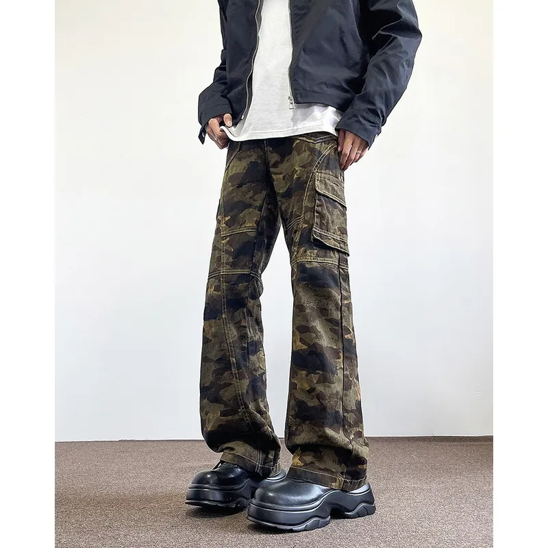 Straight Camo Multi-Pocket Cargo Pants — view 1