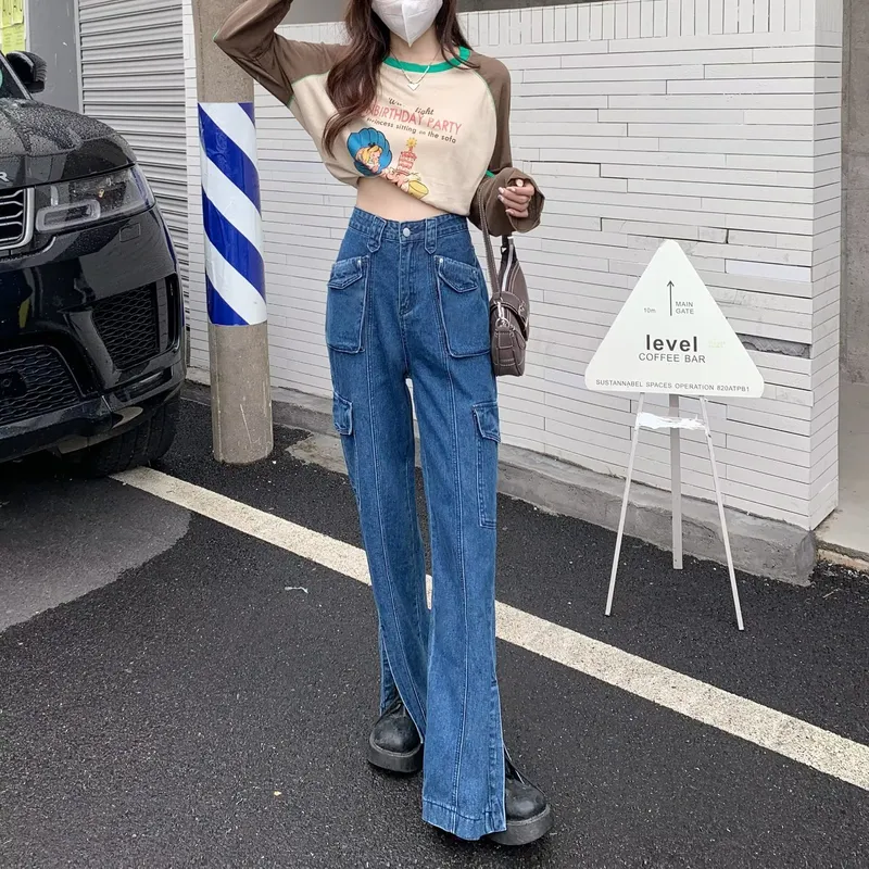 Wide-Leg High-Rise Multi-Pocket Jeans — Product details 2