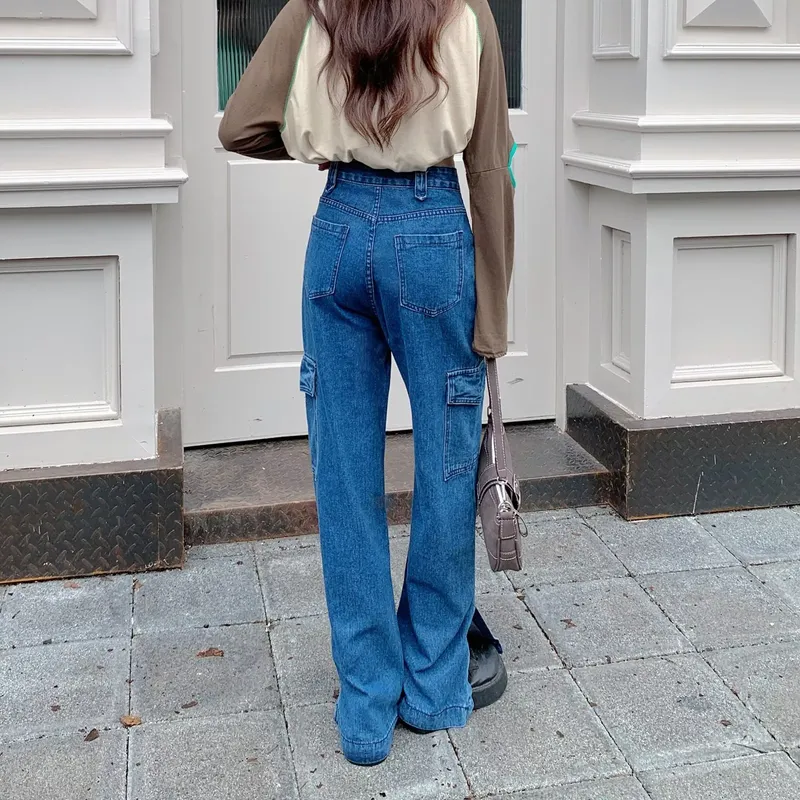 Wide-Leg High-Rise Multi-Pocket Jeans — Product details 3