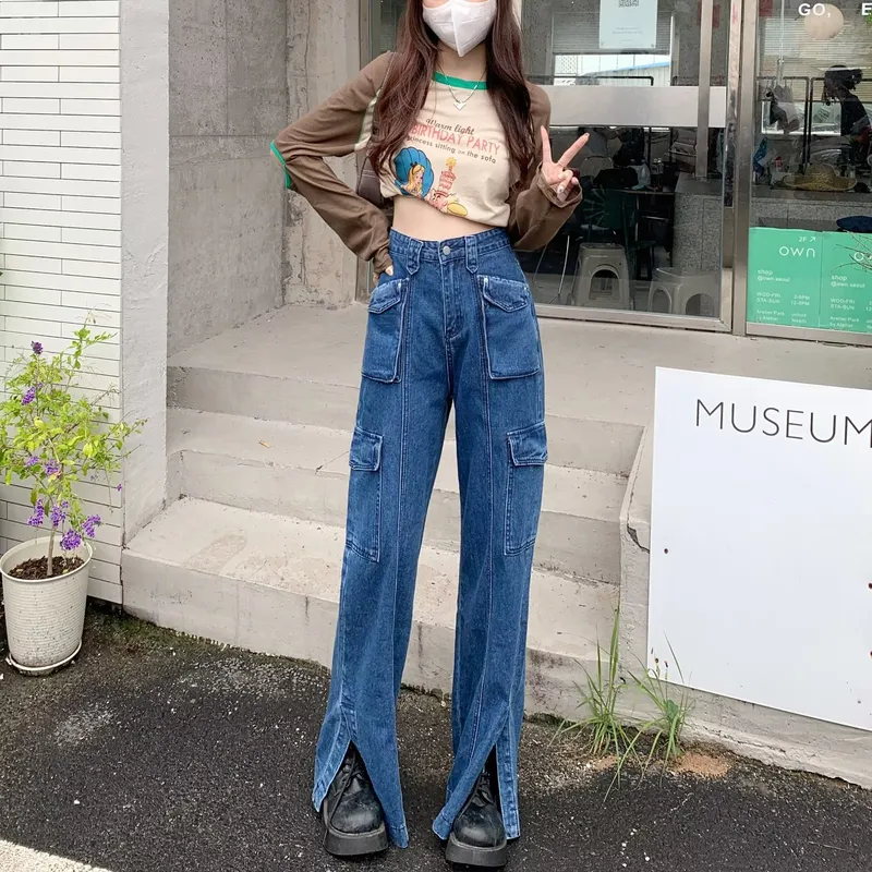Wide-Leg High-Rise Multi-Pocket Jeans — Product details 5
