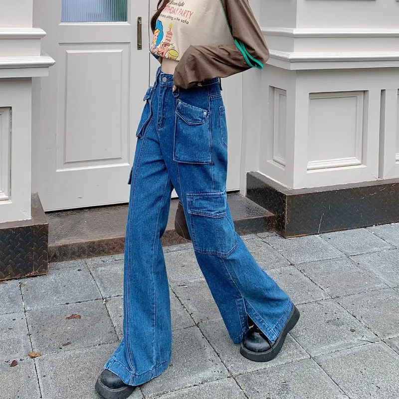Wide-Leg High-Rise Multi-Pocket Jeans — Product details 7