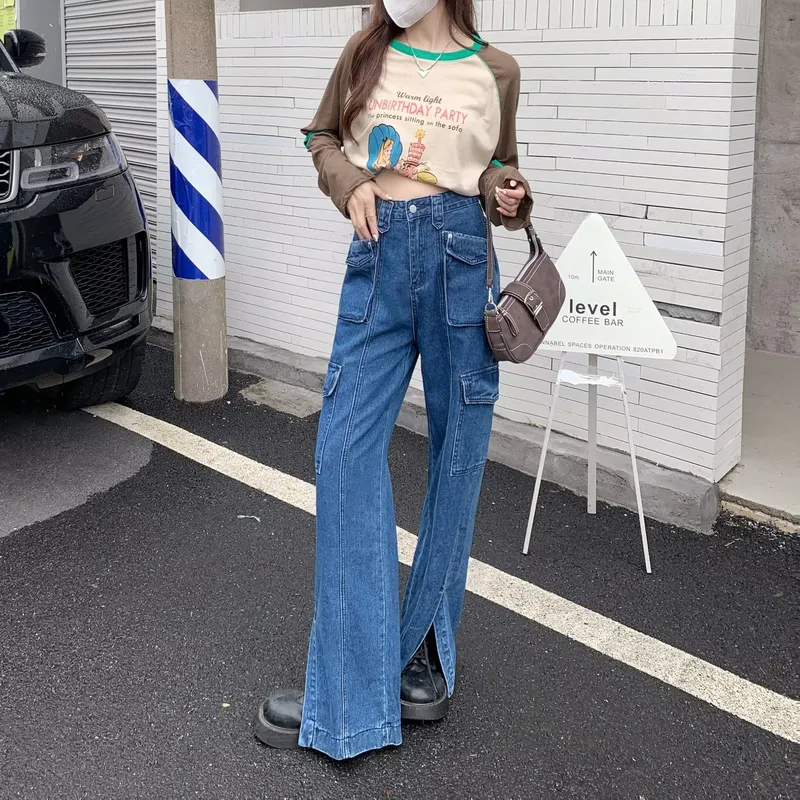 Wide-Leg High-Rise Multi-Pocket Jeans — Product details 9