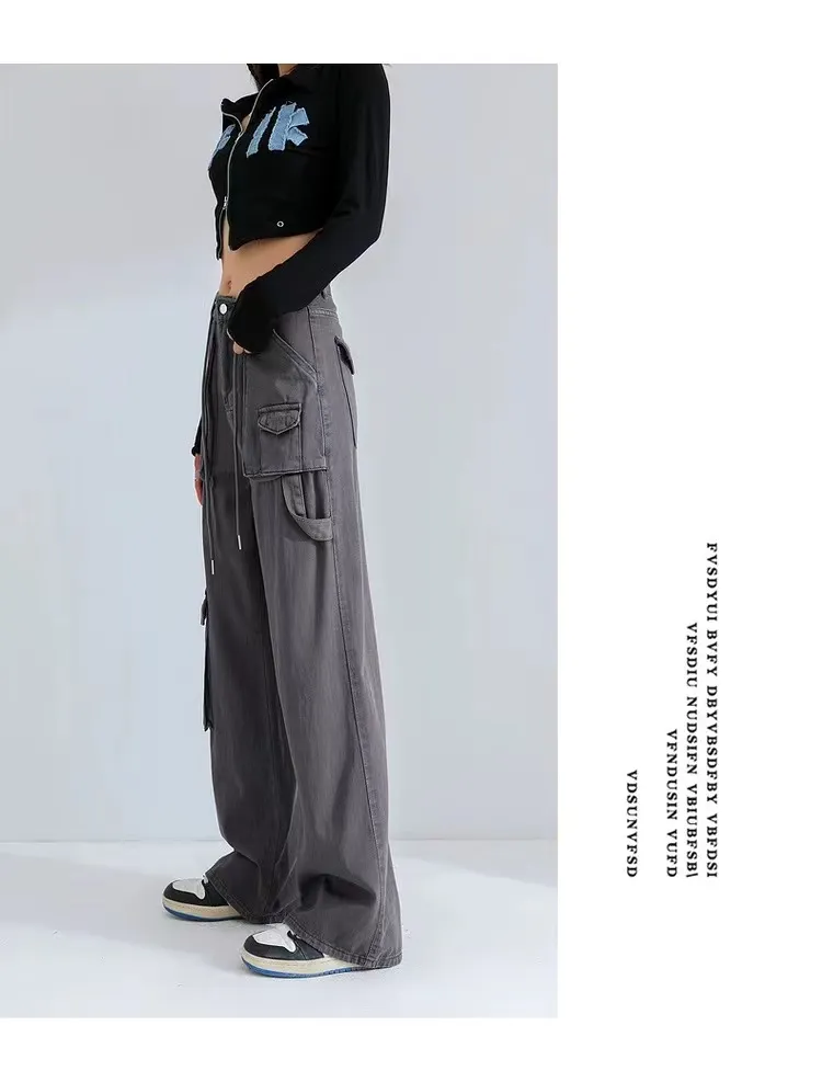 Wide-Leg High-Rise Multi-Pocket Cargo Pants — Product details 3