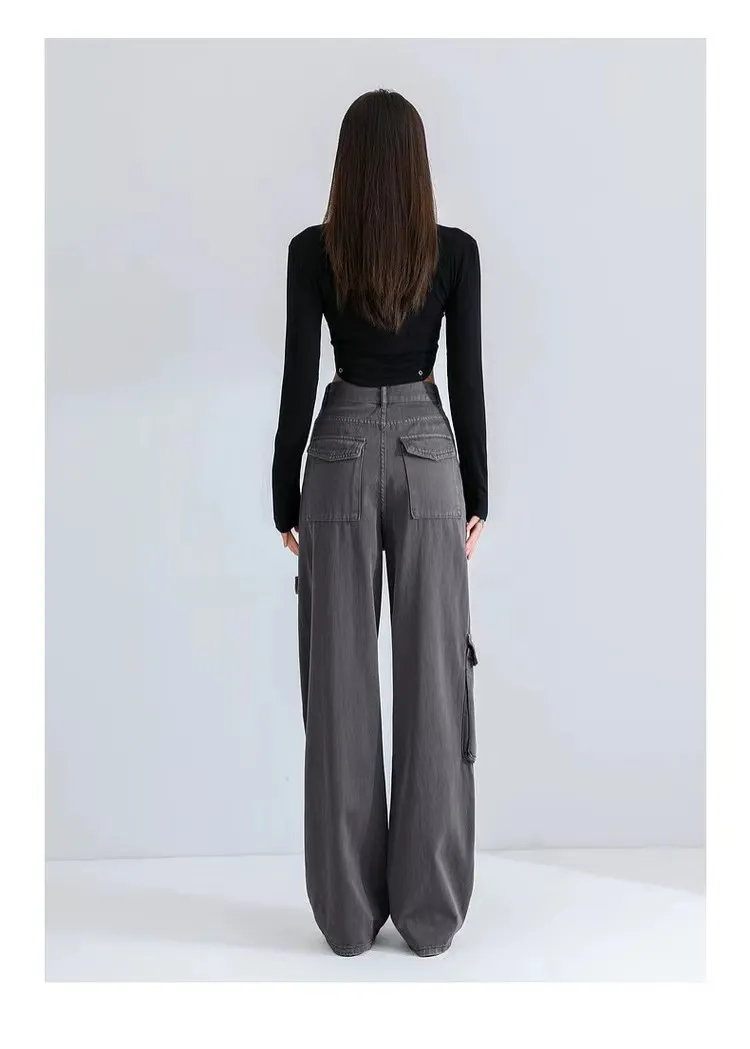 Wide-Leg High-Rise Multi-Pocket Cargo Pants — Product details 4
