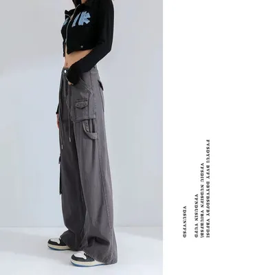 Wide-Leg High-Rise Multi-Pocket Cargo Pants — view 6