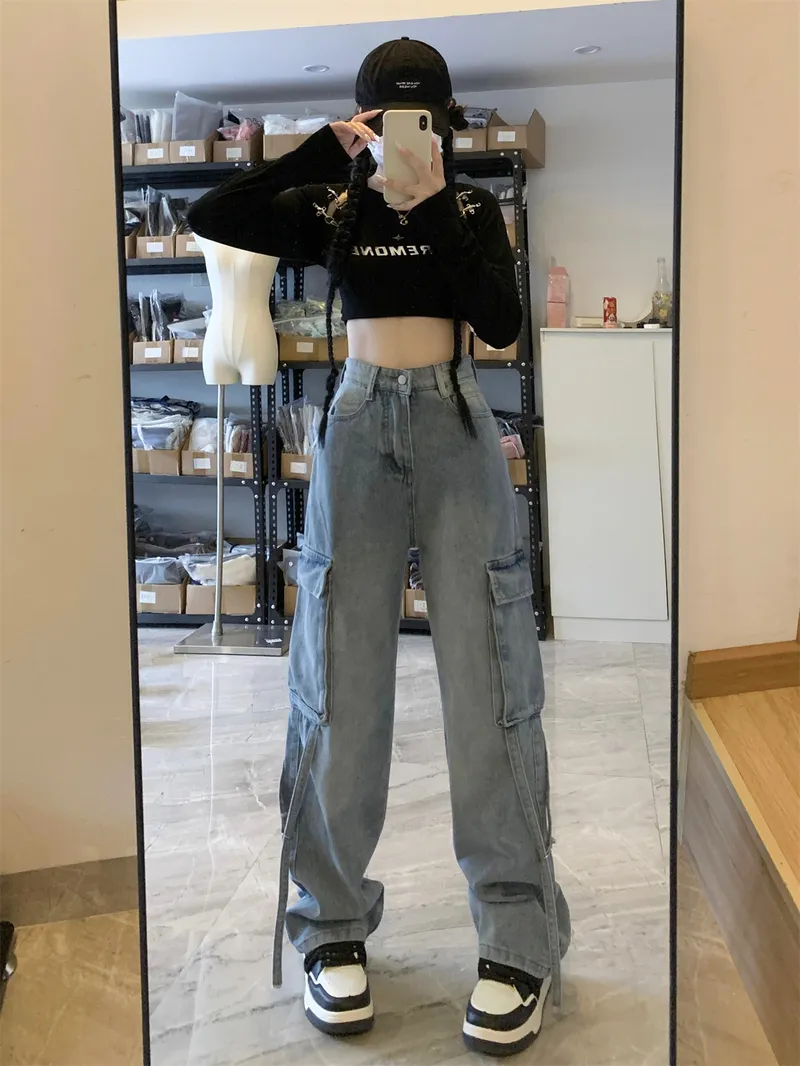 Wide-Leg Low-Rise Washed Jeans — Product details 2