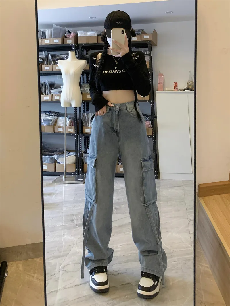 Wide-Leg Low-Rise Washed Jeans — Product details 3