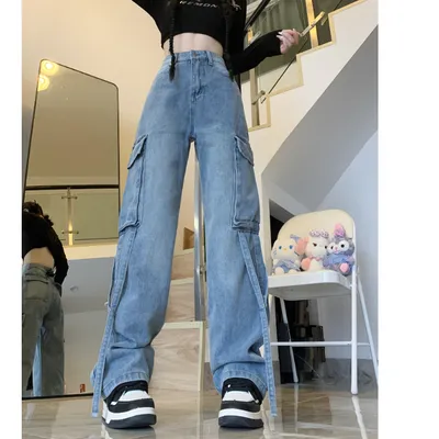 Wide-Leg Low-Rise Washed Jeans — view 5