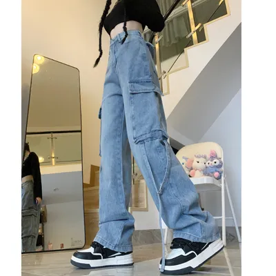 Wide-Leg Low-Rise Washed Jeans — view 6