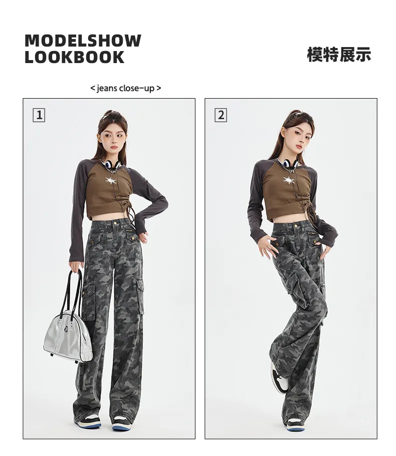 Wide-Leg Camo Multi-Pocket Jeans — Product details 6
