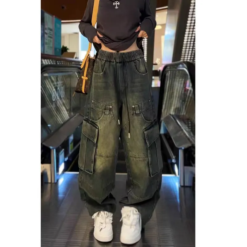 Washed Multi-Pocket Cargo Pants — view 1