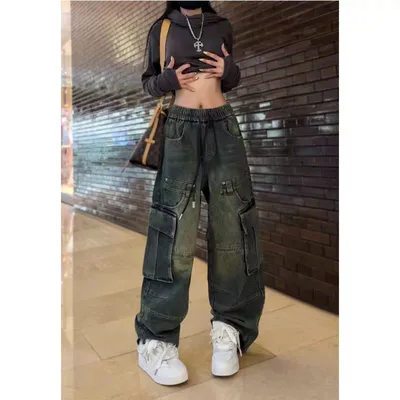 Washed Multi-Pocket Cargo Pants — view 5