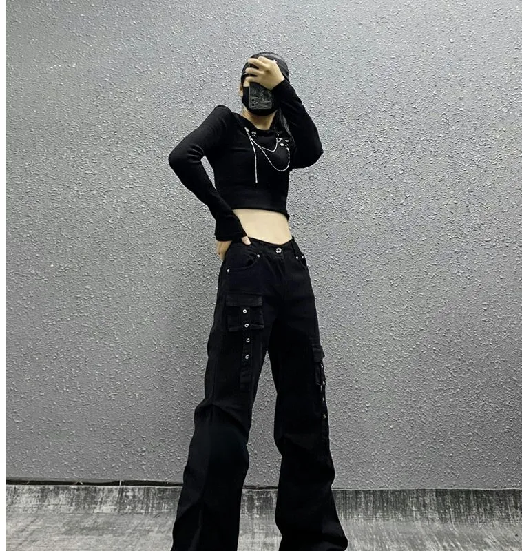 Wide-Leg High-Rise Multi-Pocket Jeans — Product details 5