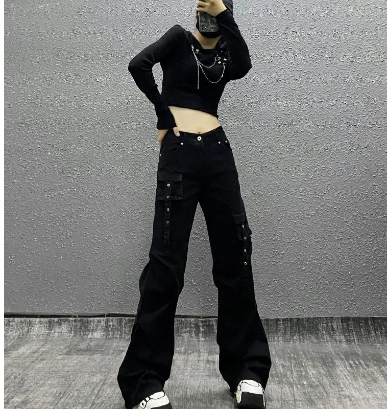 Wide-Leg High-Rise Multi-Pocket Jeans — Product details 9