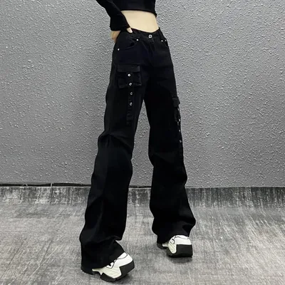 Wide-Leg High-Rise Multi-Pocket Jeans — view 6