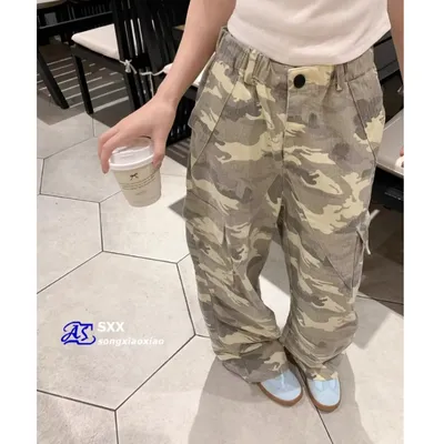 Unisex Straight Camo Multi-Pocket Cargo Pants — view 5