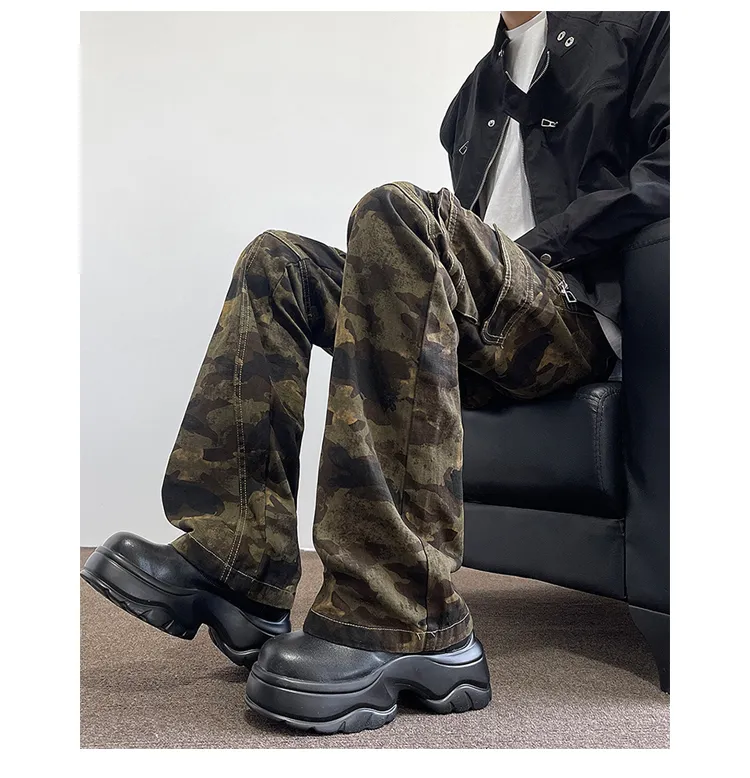 Wide-Leg Camo Multi-Pocket Cargo Pants — Product details 6