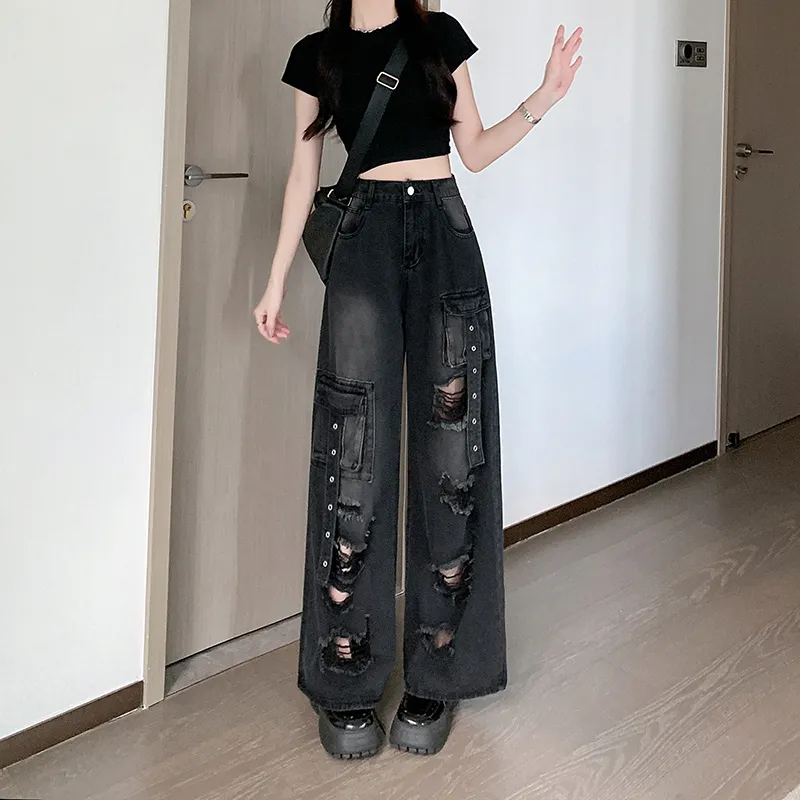 Straight High-Rise Ripped Jeans — Product details 1