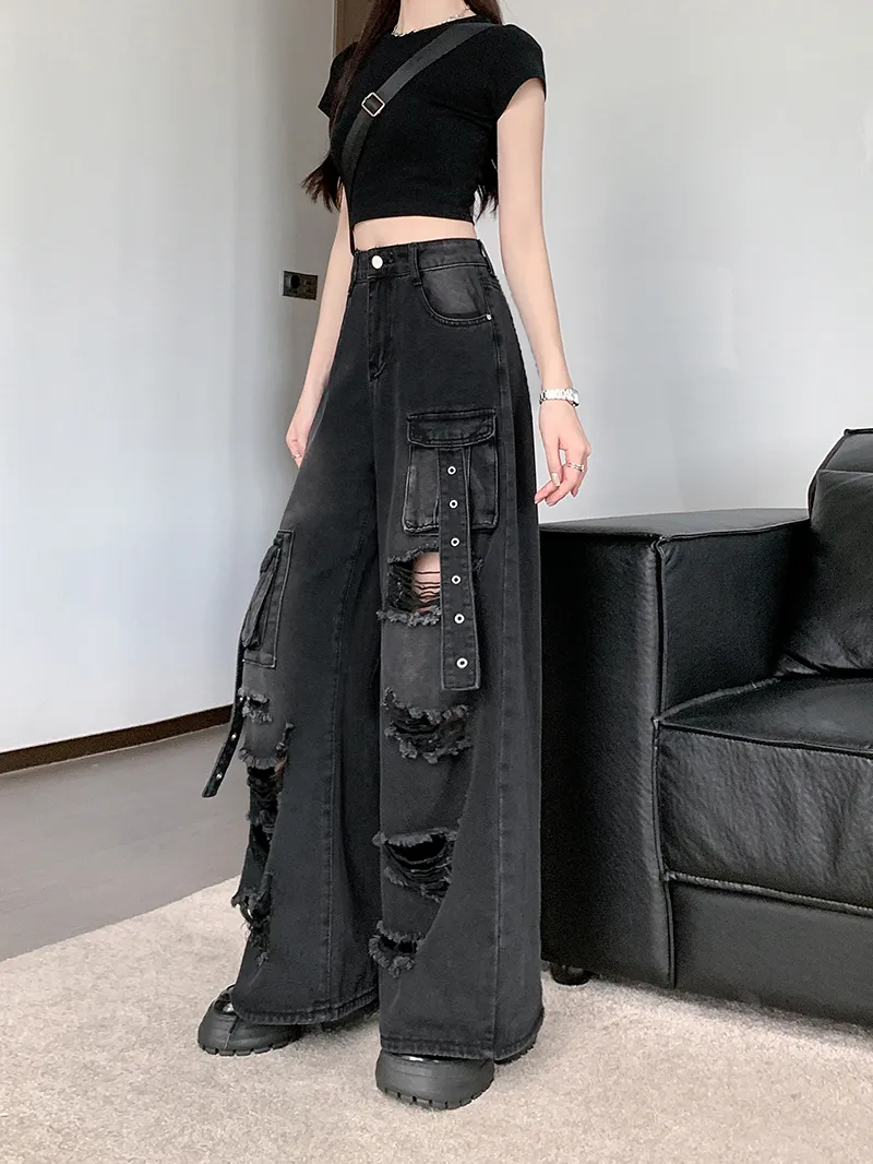 Straight High-Rise Ripped Jeans — Product details 5