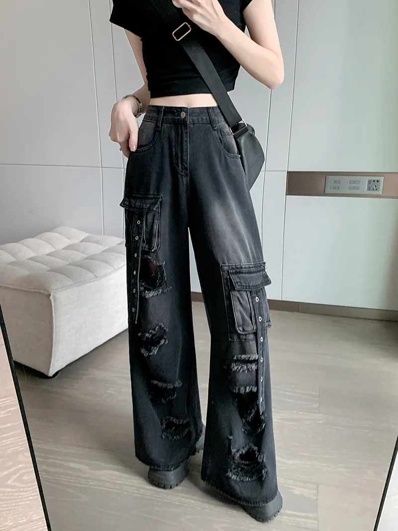 Straight High-Rise Ripped Jeans — Product details 9