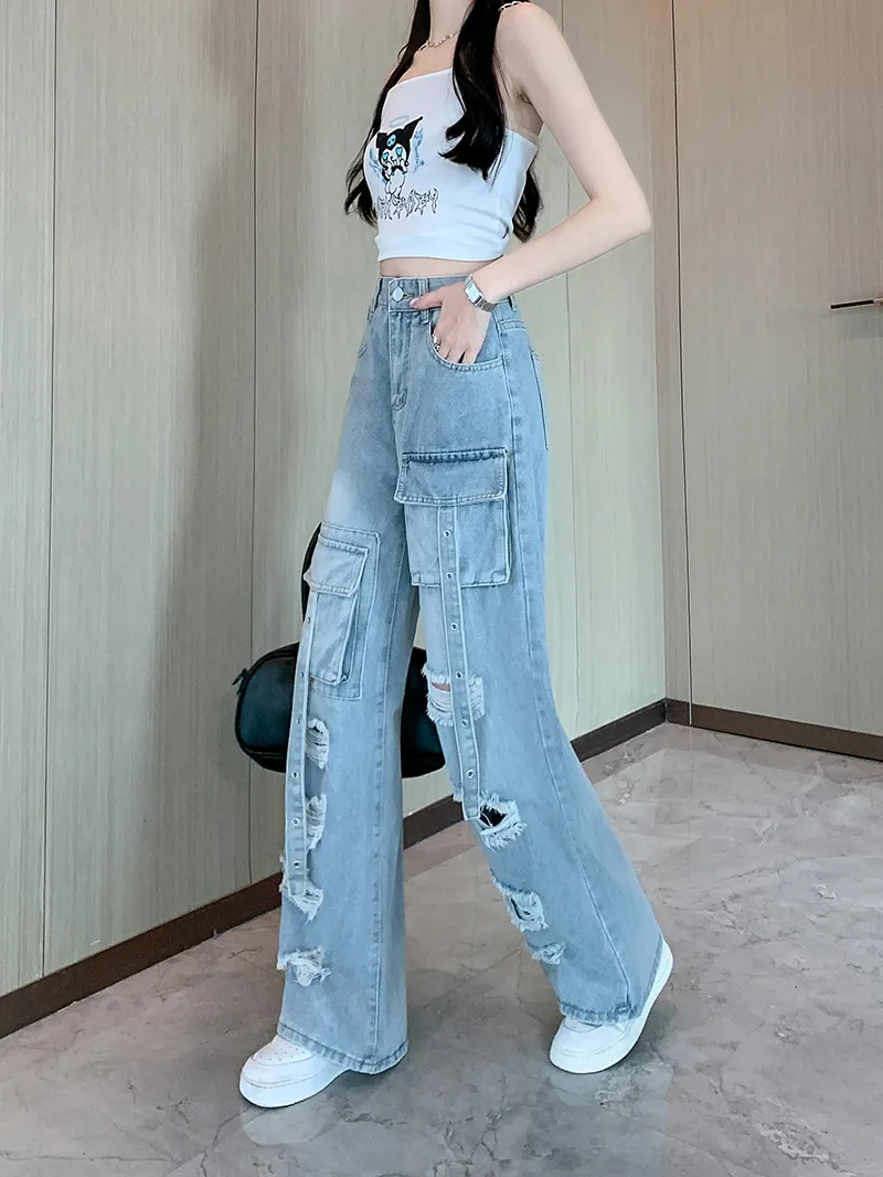 Straight High-Rise Ripped Jeans — Product details 11