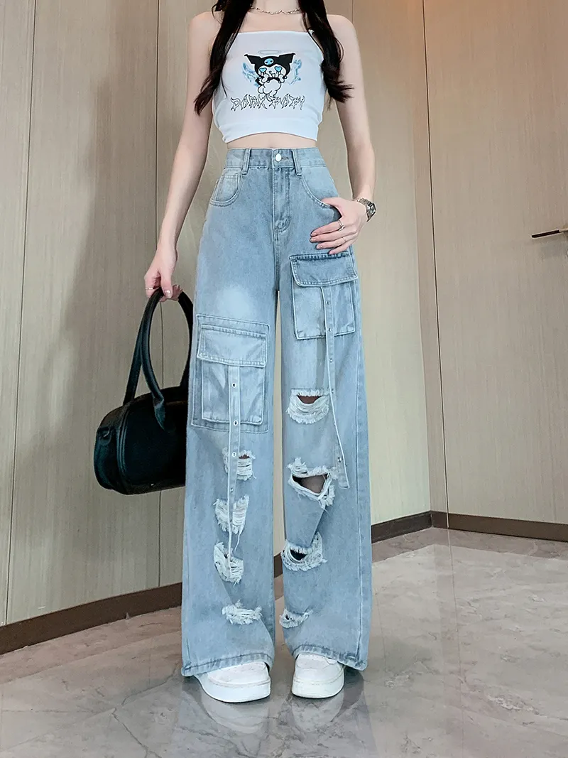 Straight High-Rise Ripped Jeans — Product details 12