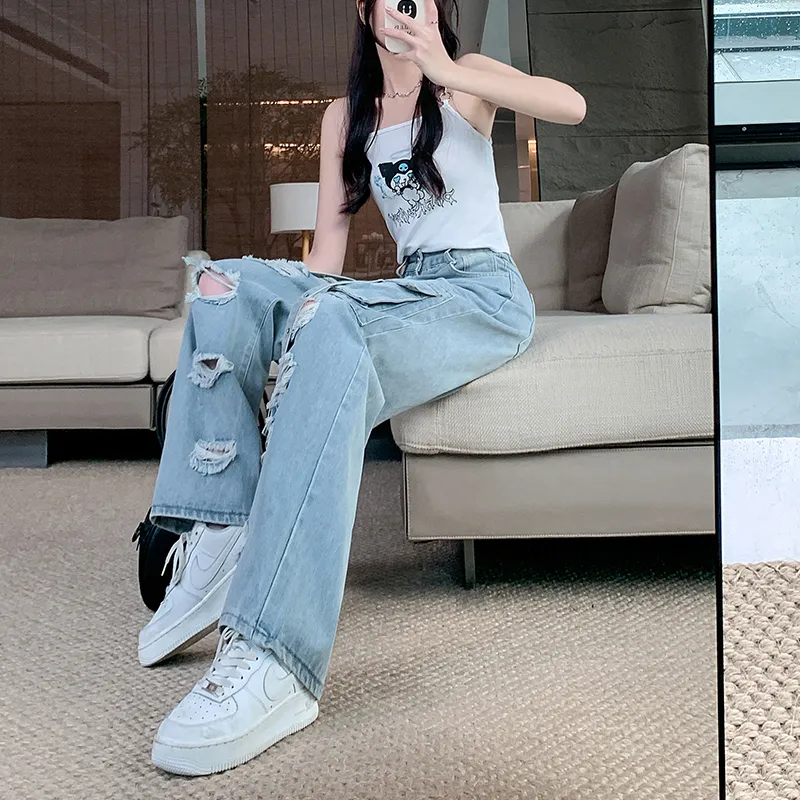 Straight High-Rise Ripped Jeans — Product details 18