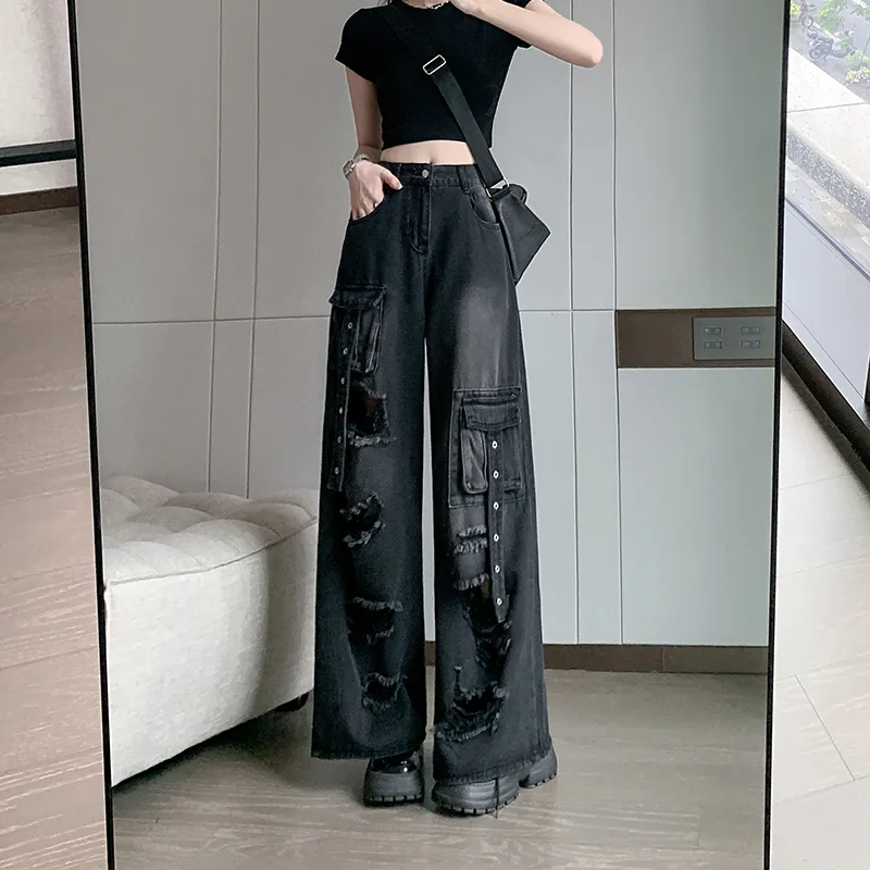 Straight High-Rise Ripped Jeans — view 1