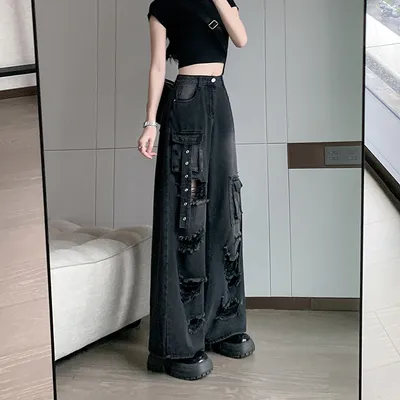 Straight High-Rise Ripped Jeans — view 5
