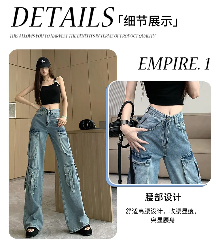 Wide-Leg High-Rise Multi-Pocket Jeans — Product details 6