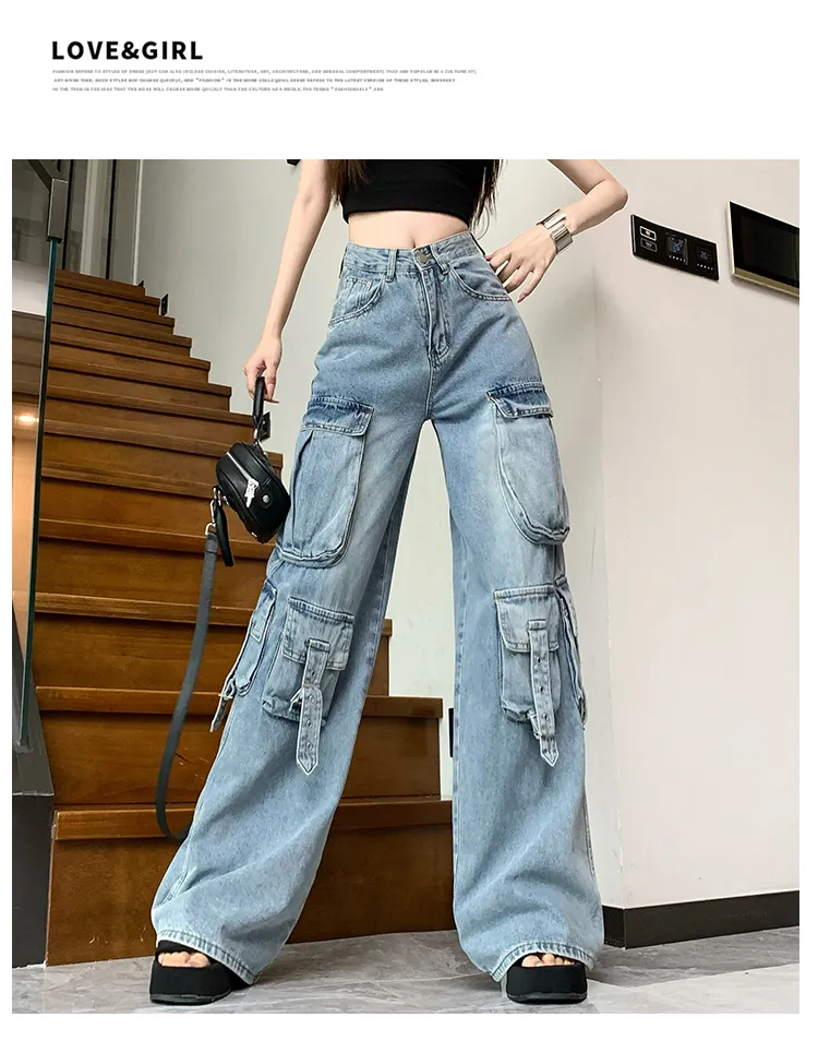 Wide-Leg High-Rise Multi-Pocket Jeans — Product details 18