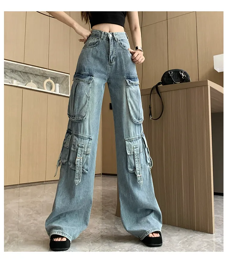 Wide-Leg High-Rise Multi-Pocket Jeans — Product details 20