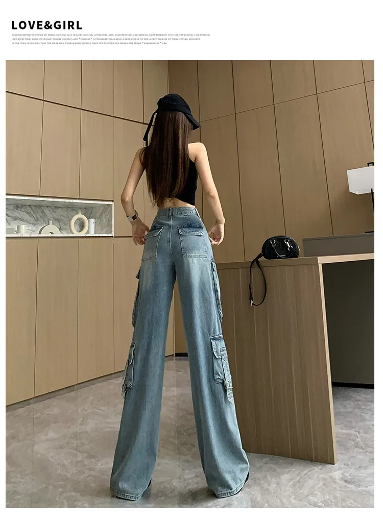 Wide-Leg High-Rise Multi-Pocket Jeans — Product details 21