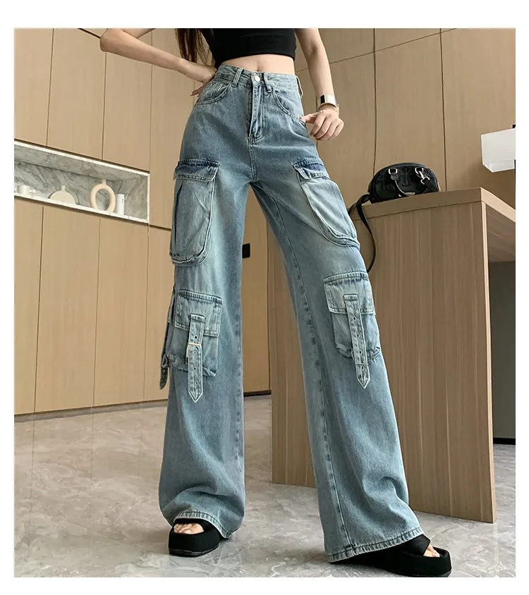 Wide-Leg High-Rise Multi-Pocket Jeans — Product details 22