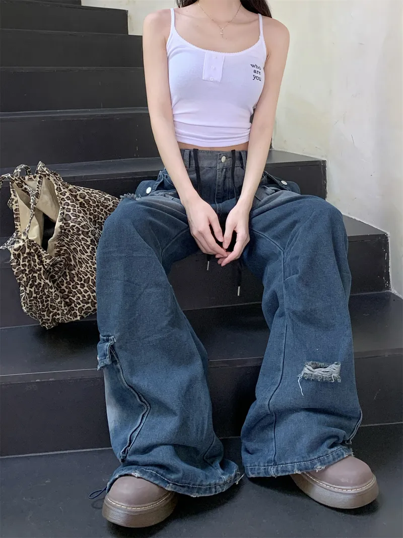 Wide-Leg Multi-Pocket Cargo Pants — Product details 5