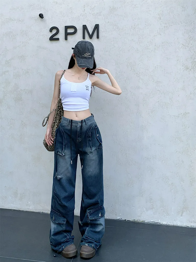Wide-Leg Multi-Pocket Cargo Pants — Product details 7