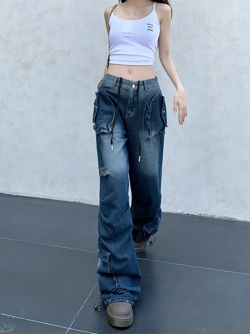 Wide-Leg Multi-Pocket Cargo Pants — Product details 8
