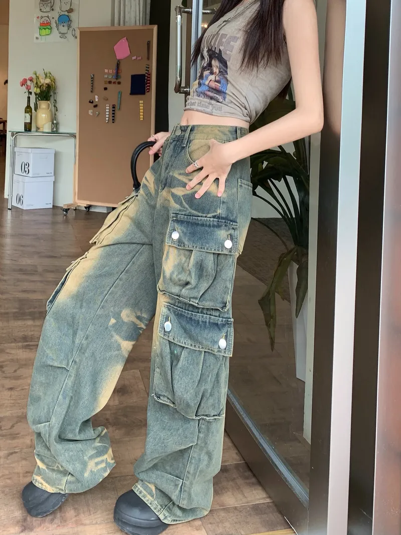 Wide-Leg High-Rise Multi-Pocket Jeans — Product details 2