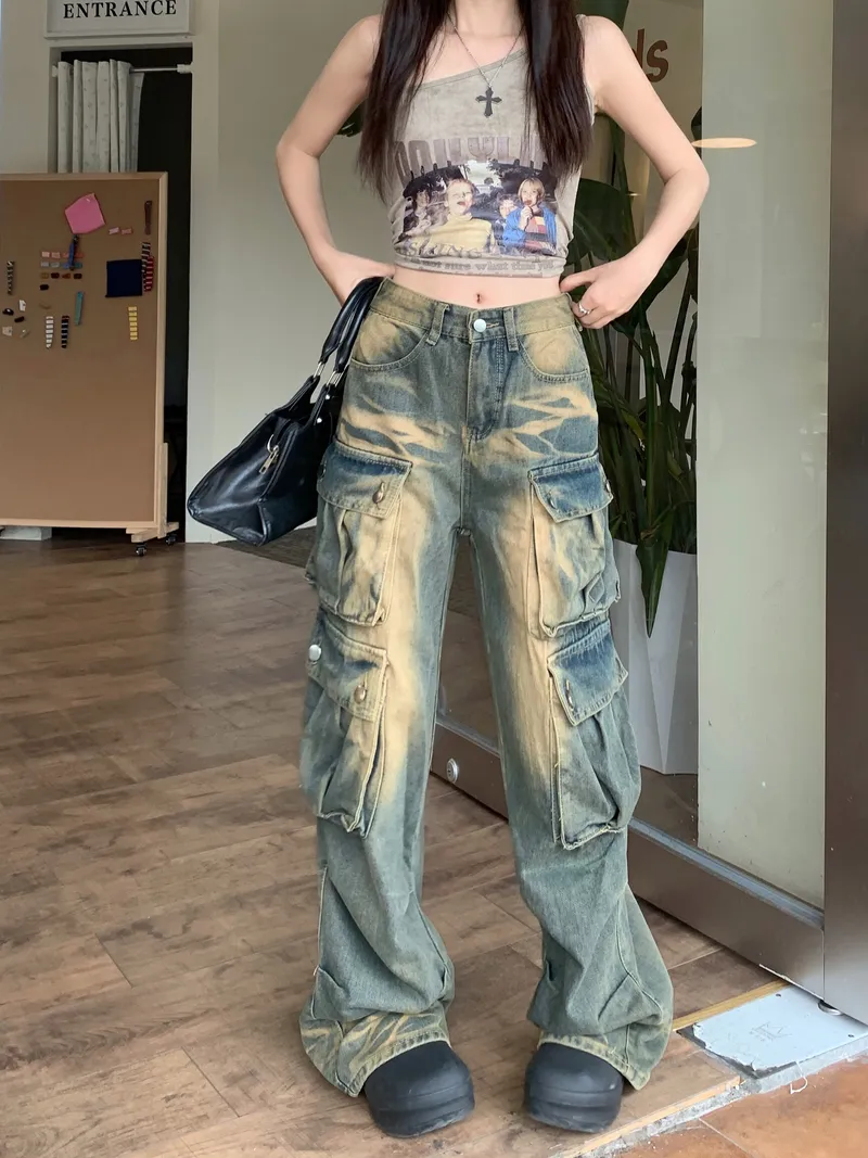 Wide-Leg High-Rise Multi-Pocket Jeans — Product details 3