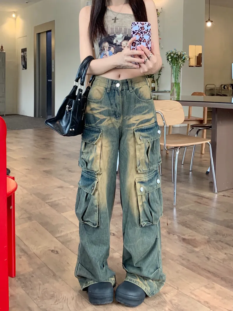Wide-Leg High-Rise Multi-Pocket Jeans — Product details 4