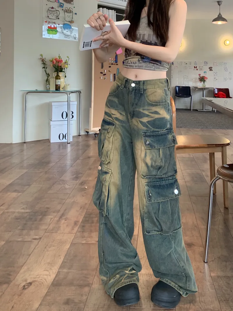 Wide-Leg High-Rise Multi-Pocket Jeans — Product details 7