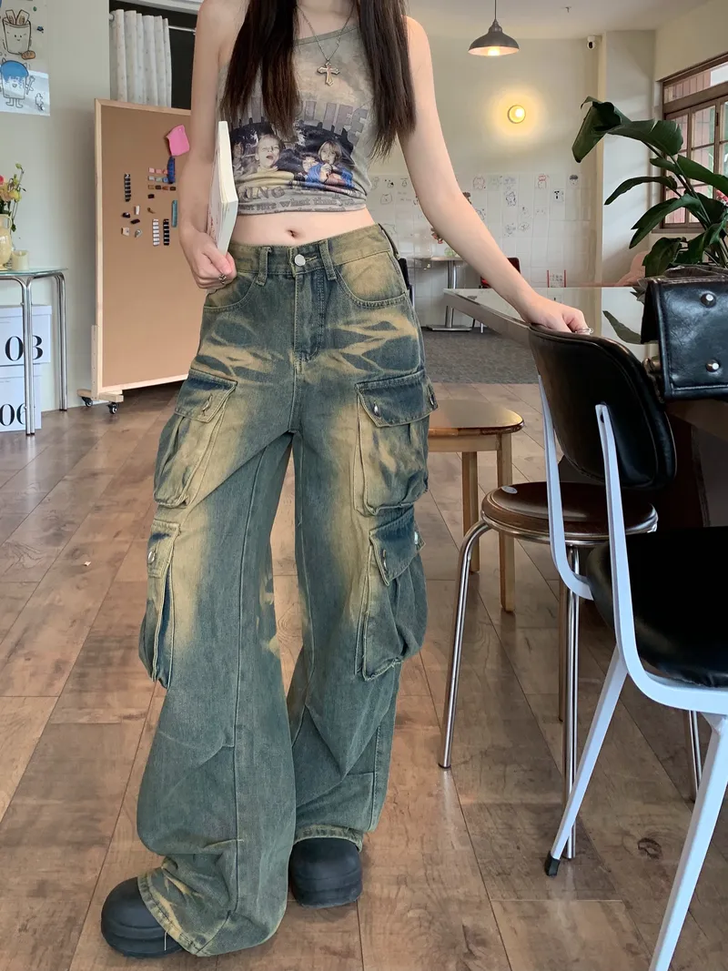 Wide-Leg High-Rise Multi-Pocket Jeans — Product details 8
